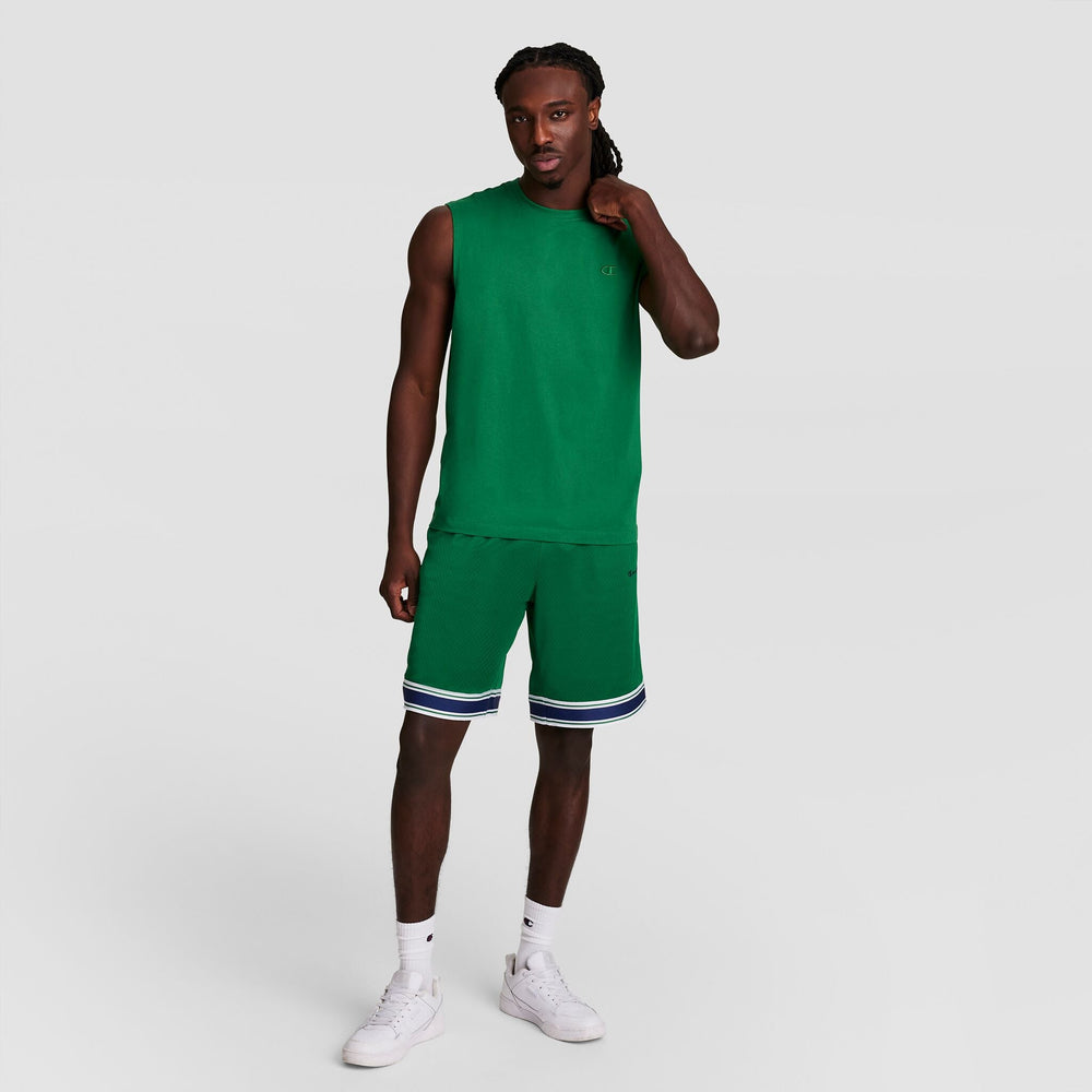 Champion 10" Gridiron Reversible Short, Script Logo - Verdant Green