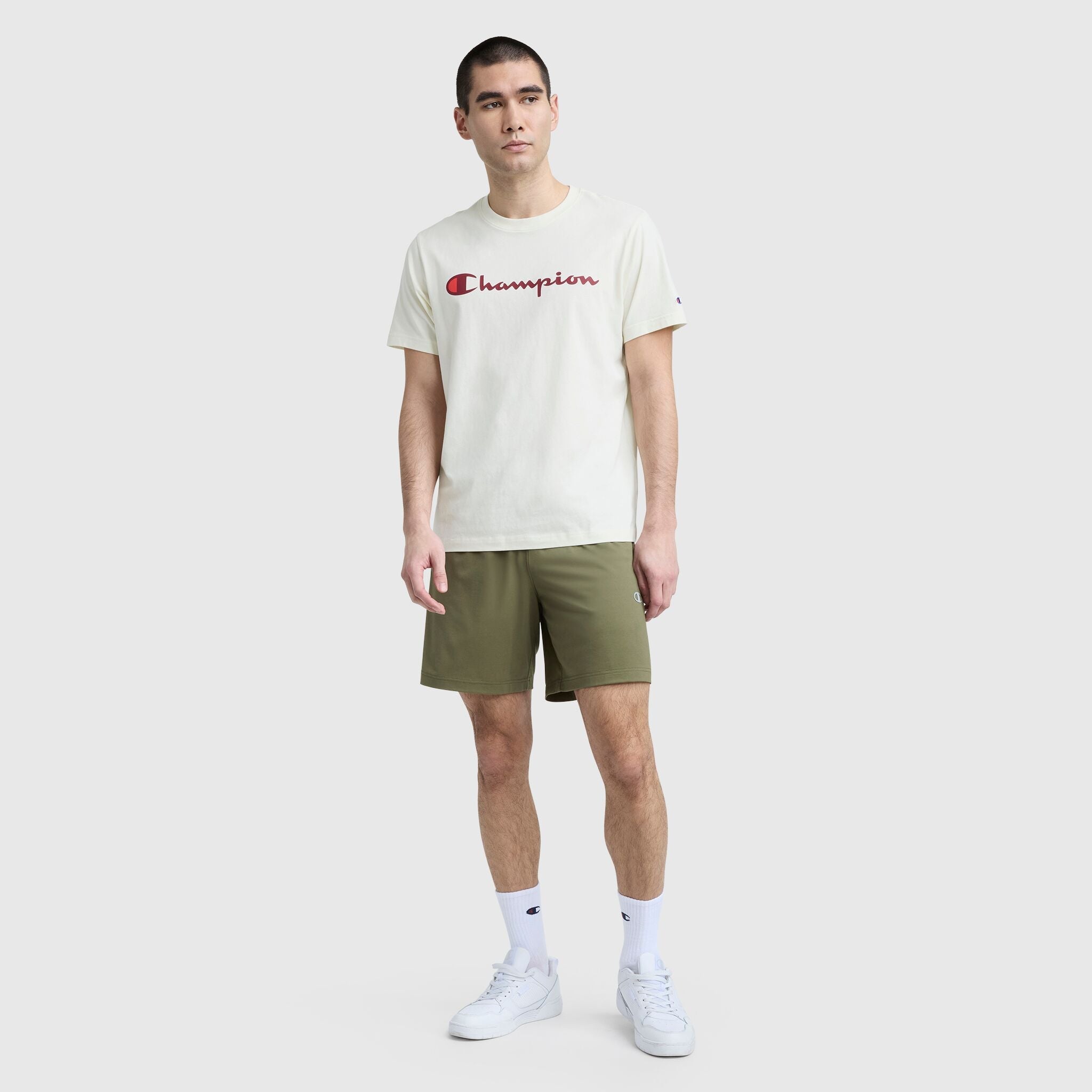 Champion Classic Graphic T-Shirt, Script Logo - Unbleached Cotton