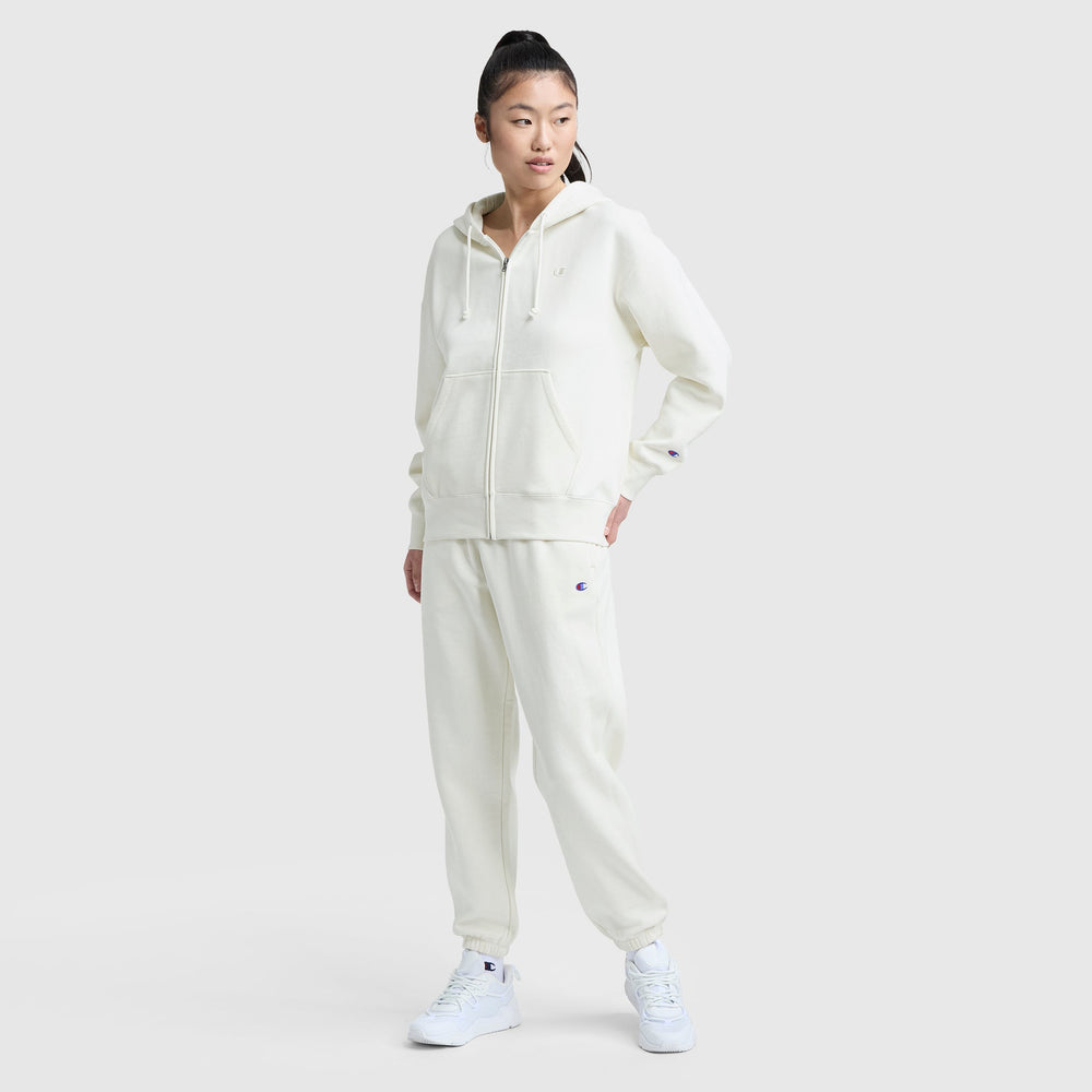 Champion Powerblend Fleece Zip-Up Hoodie - Unbleached Cotton