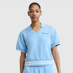 Champion Tennis Court Polo, Embroidered Script Logo - Placid Blue