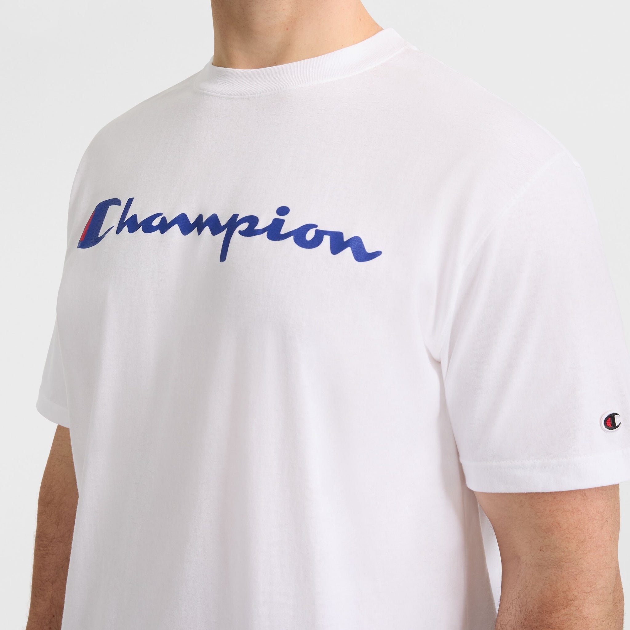Champion Classic Graphic T-Shirt, Script Logo - Big & Tall - Bright White