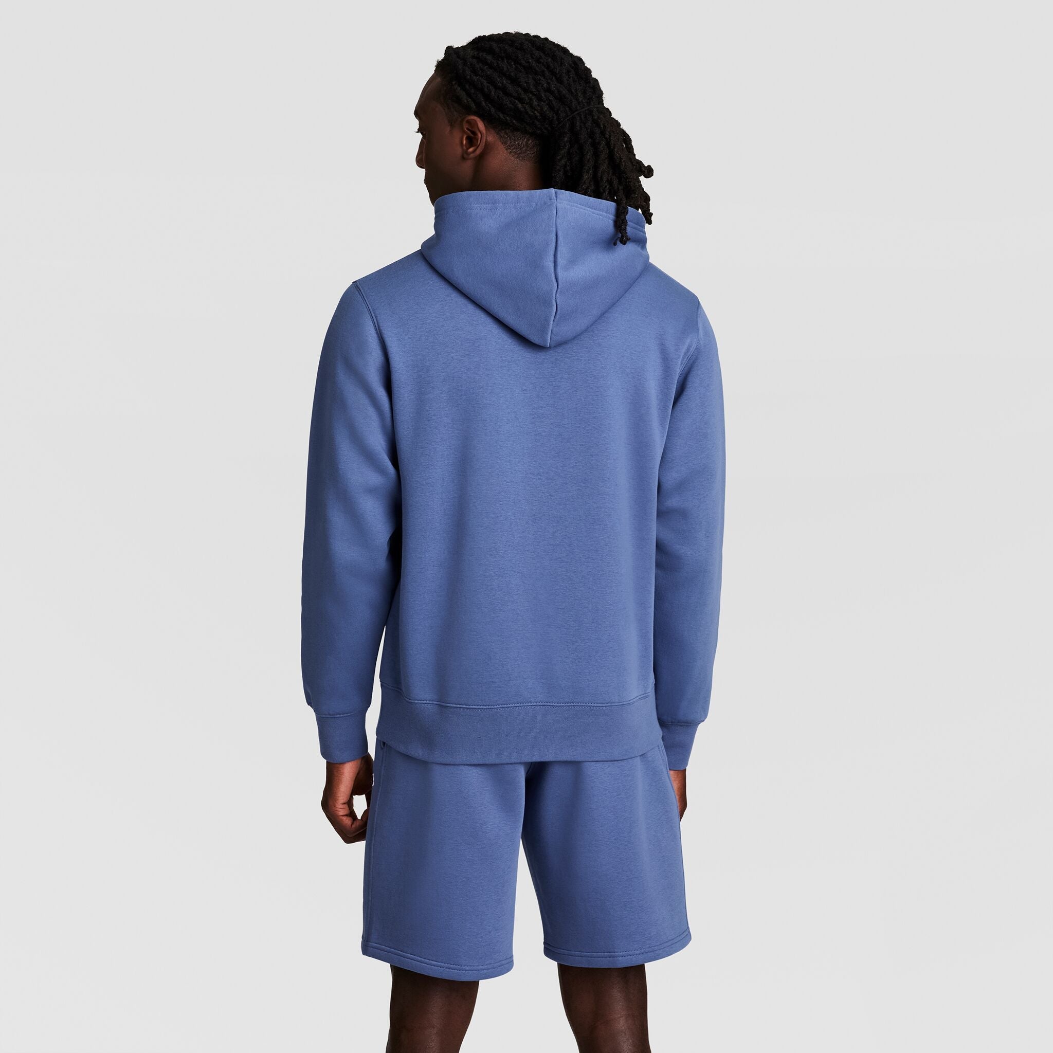 Champion Powerblend Hoodie, Tonal Script Logo - Coastal Fjord