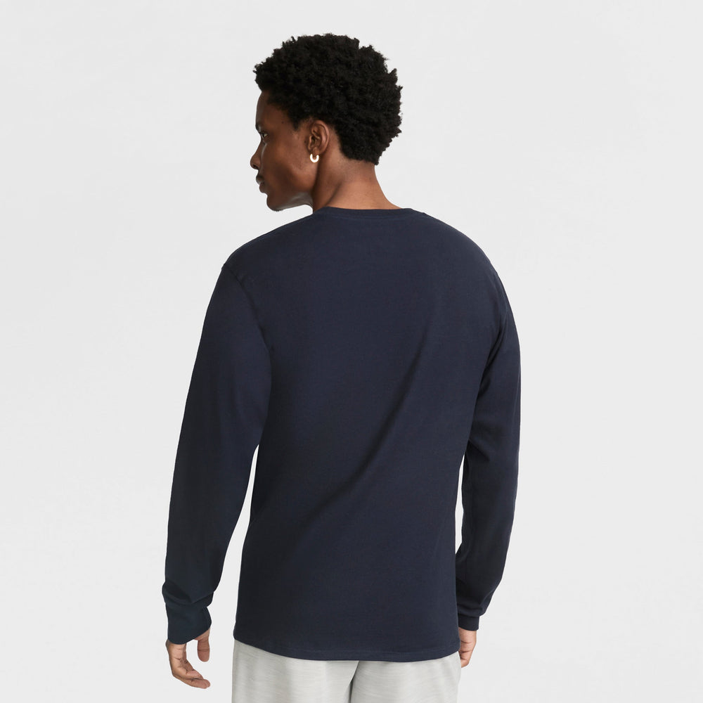Champion Classic Graphic Long-Sleeve T-Shirt, Script Logo - Navy