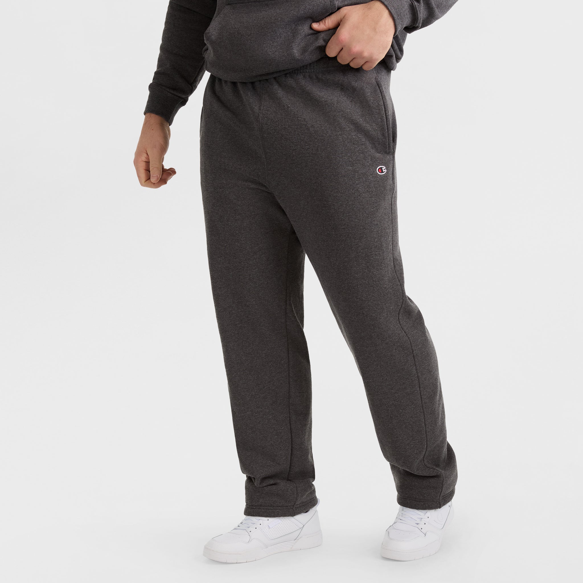 Champion Powerblend Sweatpants, Open Hem - Big & Tall - Granite Heather