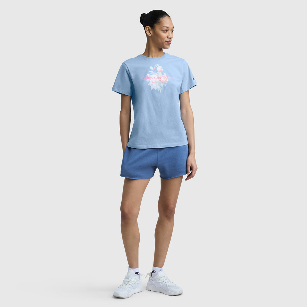 Champion Blurred Roses Graphic T-Shirt - Placid Blue