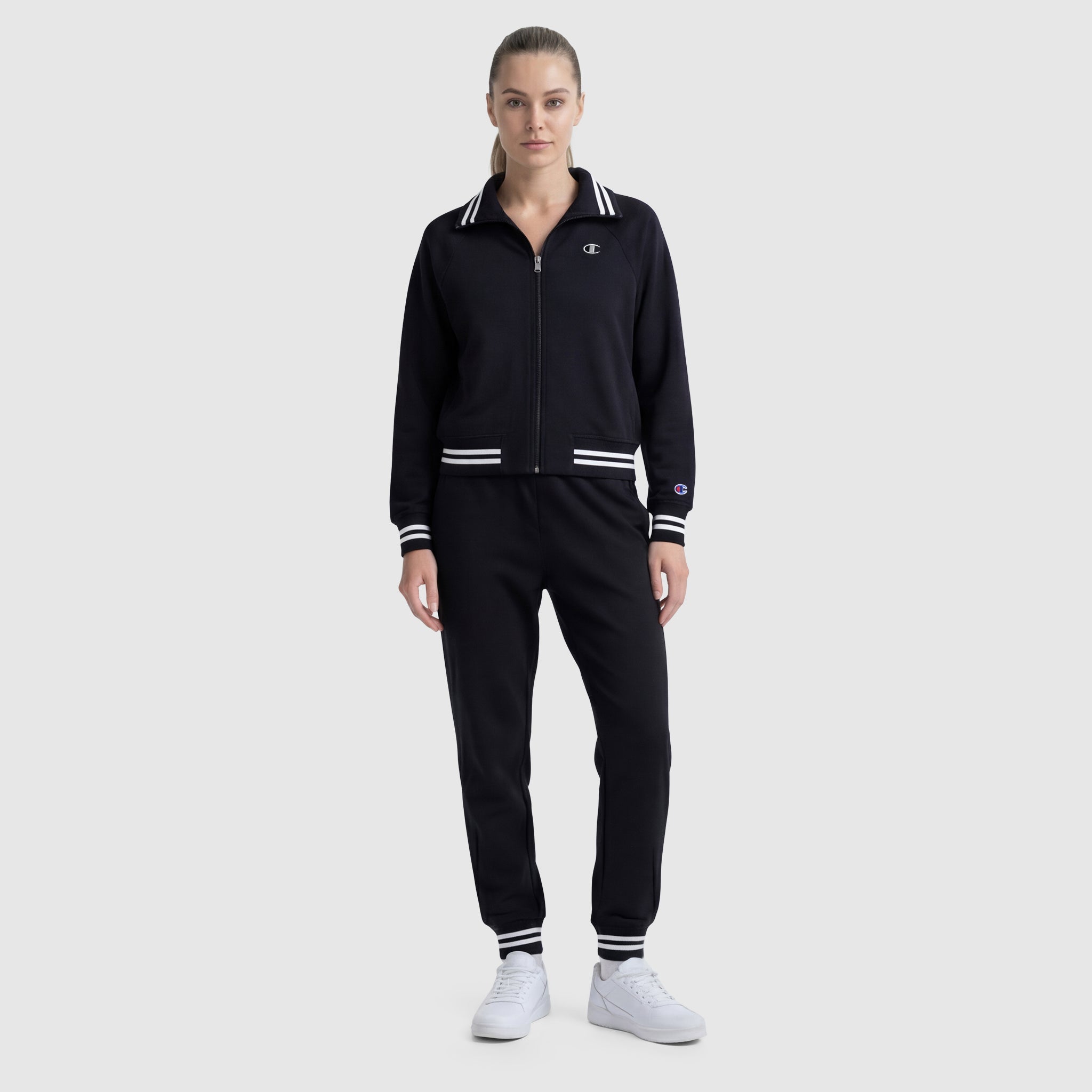 Champion Pitcher Full-Zip Mockneck Top - Black