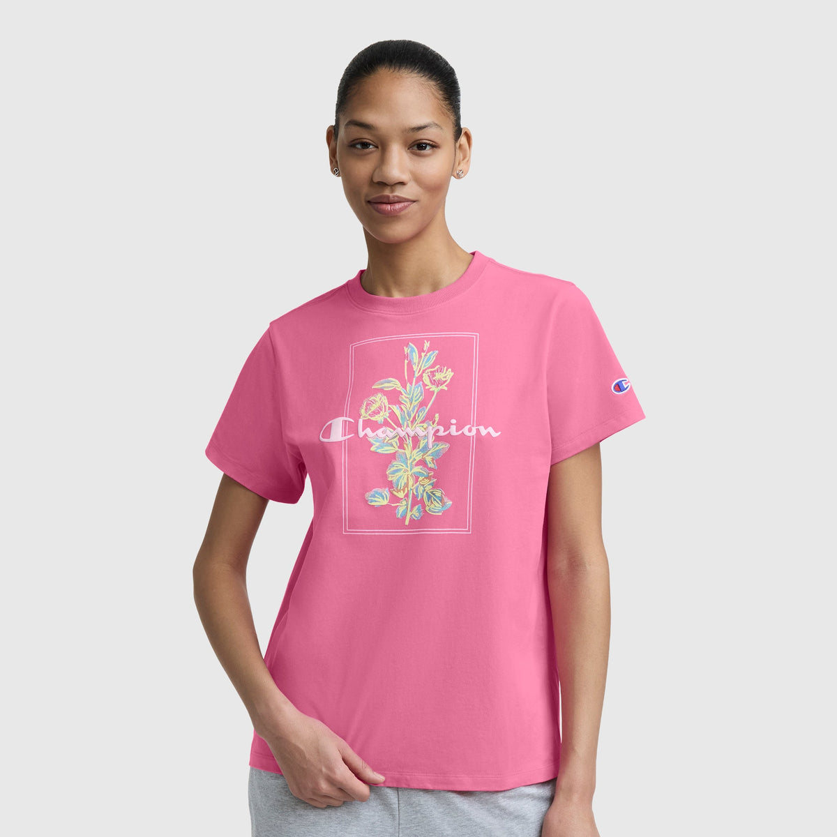 Champion Painted Bouquet Graphic T-Shirt - Pink Cosmos