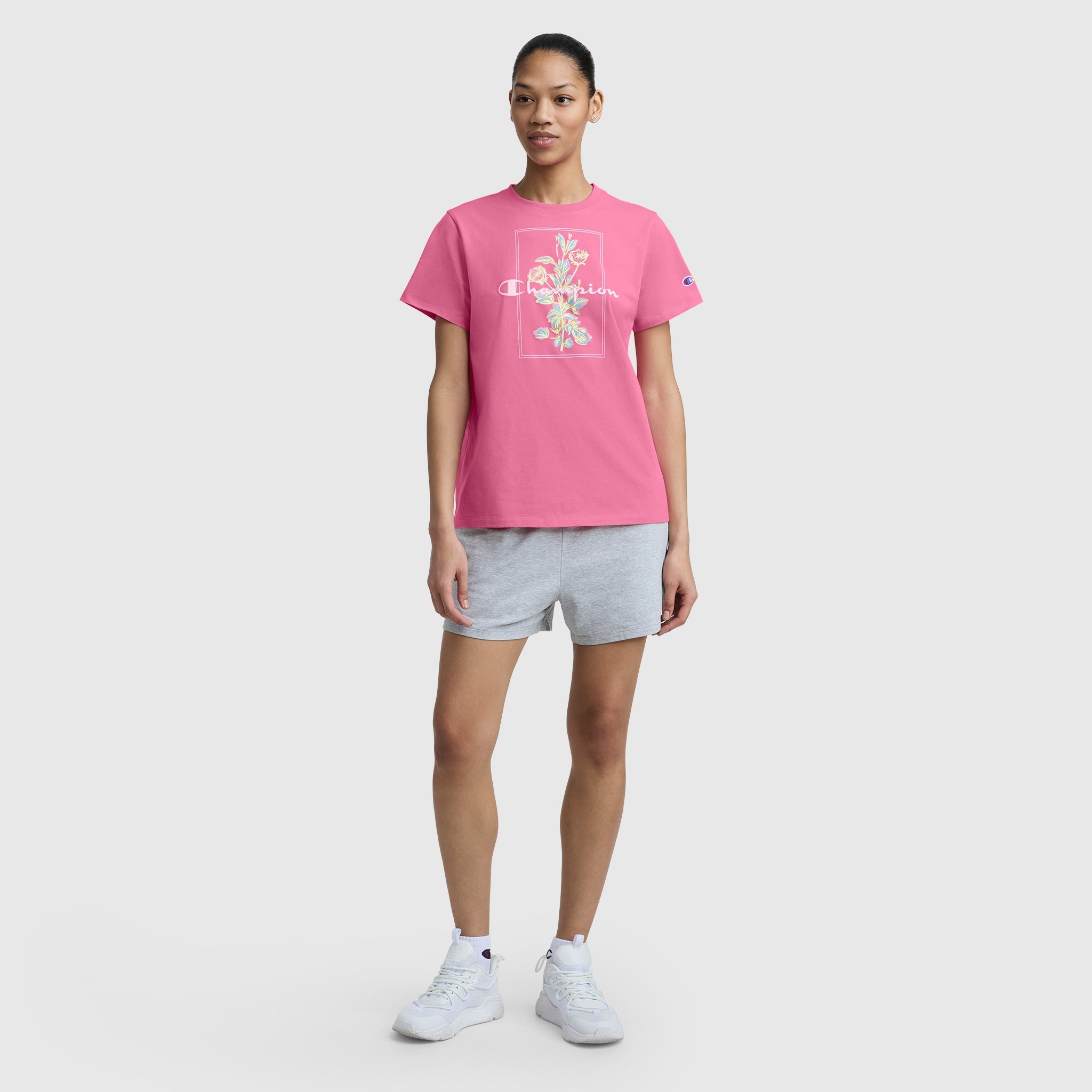Champion Painted Bouquet Graphic T-Shirt - Pink Cosmos
