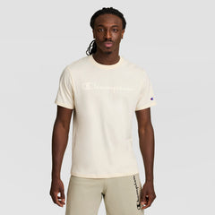 Champion Classic Graphic T-Shirt, Tonal Script Logo - Unbleached Cotton