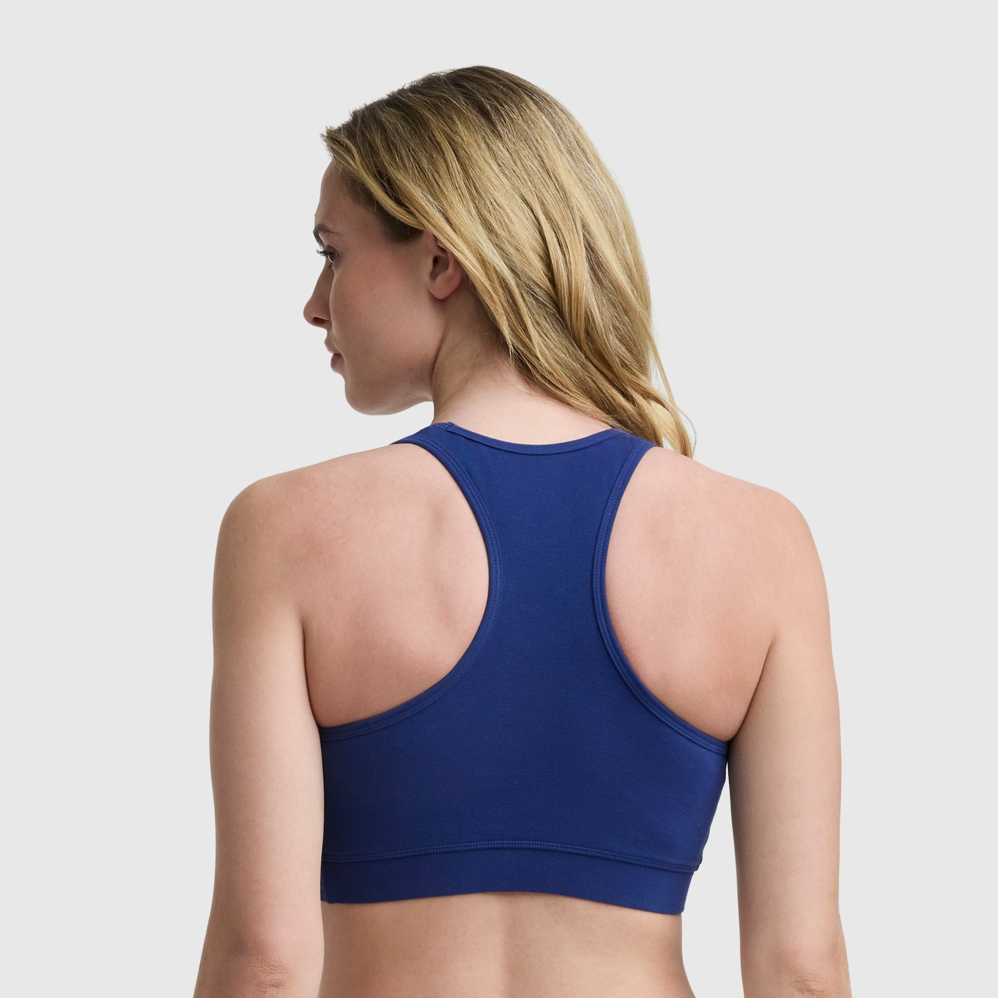 Champion Sports Bra, Script Logo - Blue Depth