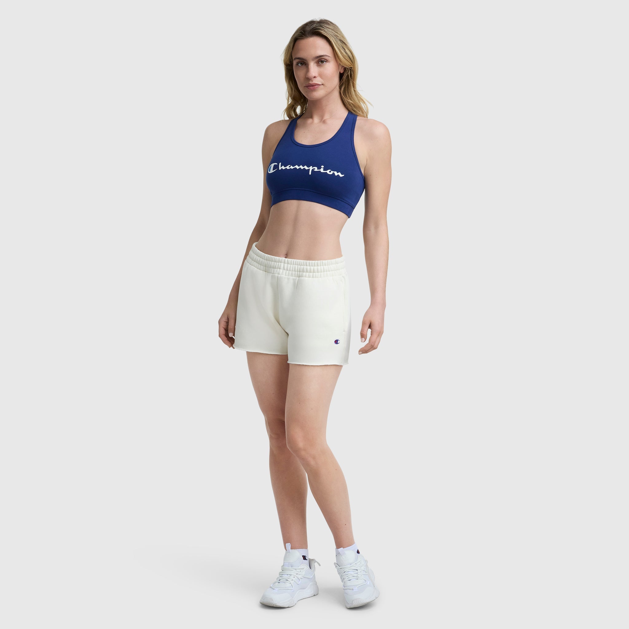 Champion Sports Bra, Script Logo - Blue Depth