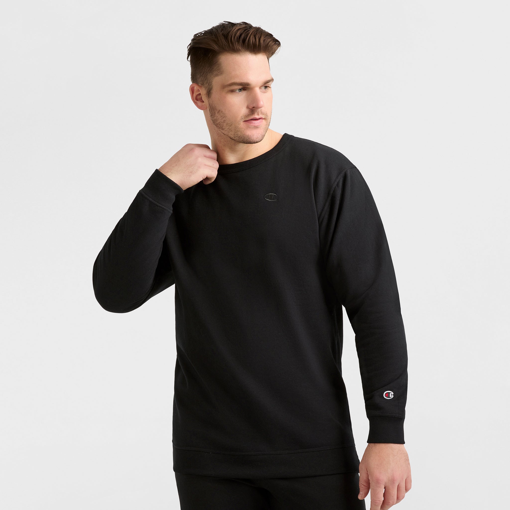 Champion Powerblend Crewneck Sweatshirt - Big & Tall - Black