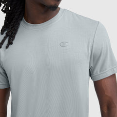 Champion Sport Crewneck T-Shirt, Script Logo - Quarry