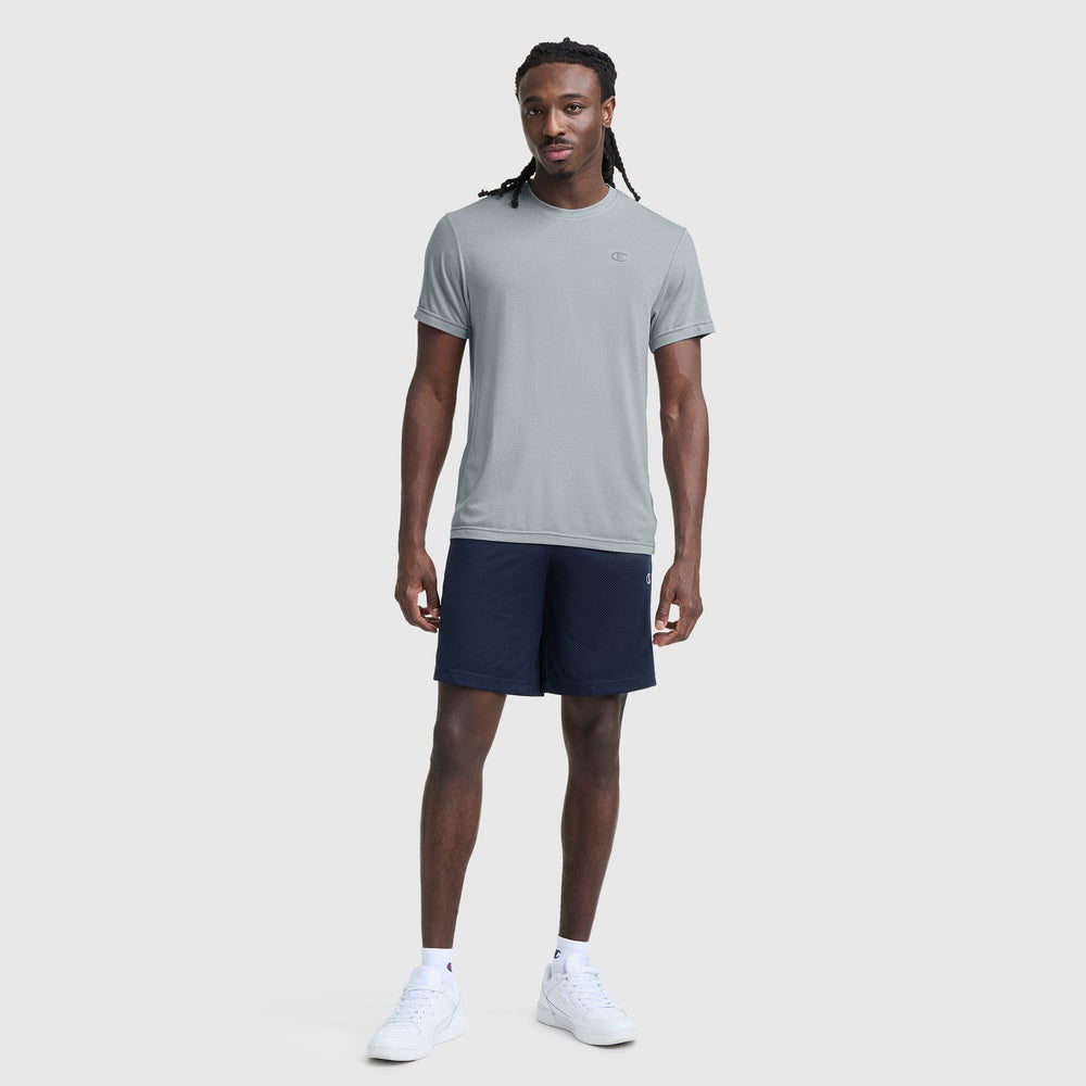 Champion Sport Crewneck T-Shirt, Script Logo - Quarry