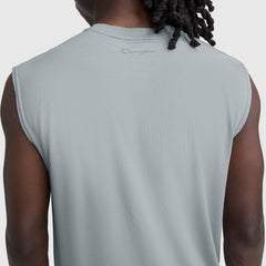Champion Sport Crewneck Muscle Tee, Script Logo - Quarry