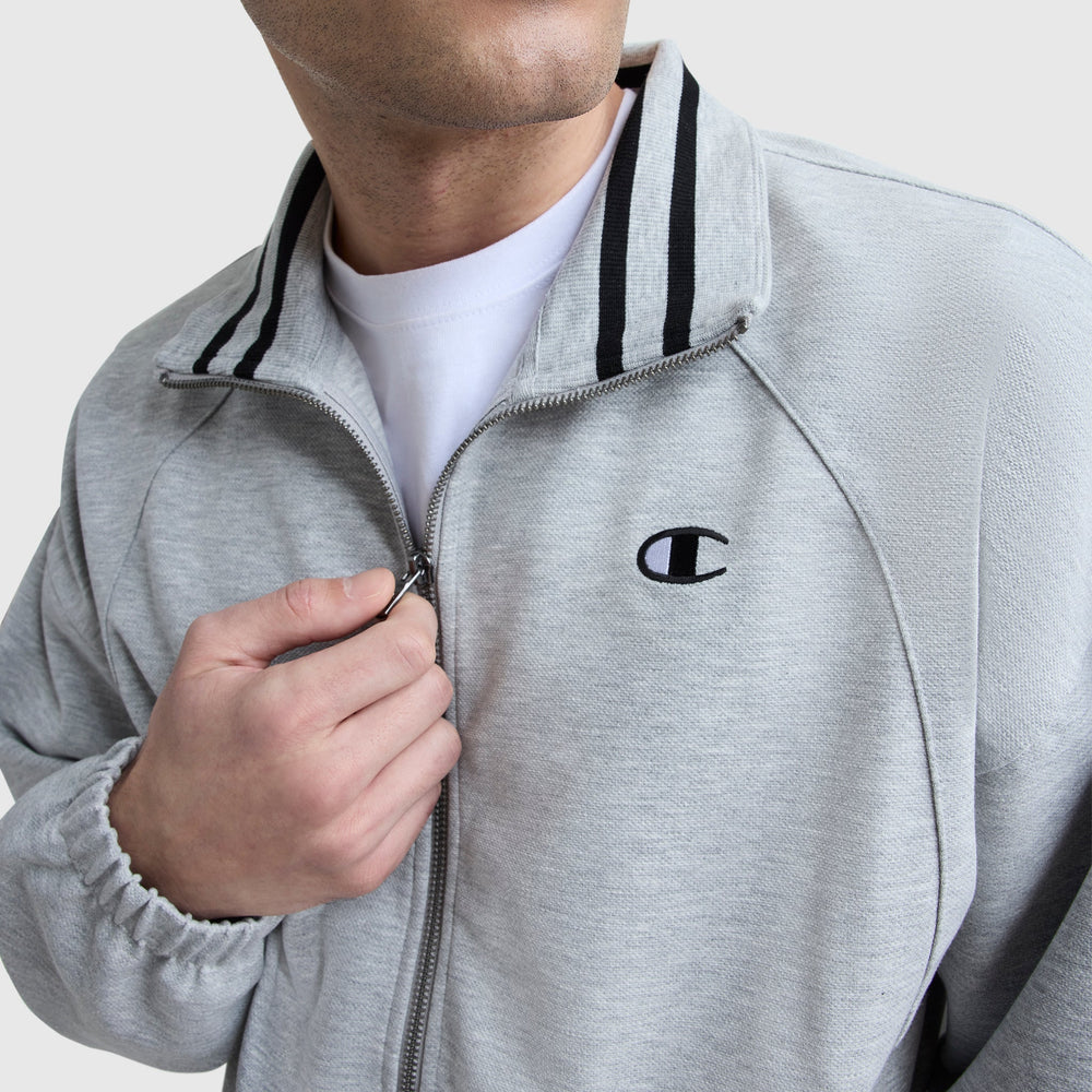 Champion Gameday Full Zip Mock Neck - Oxford Grey Heather
