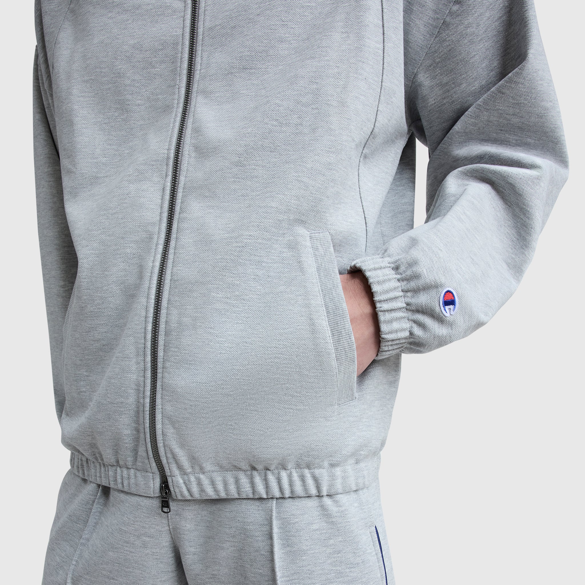 Champion Gameday Full Zip Mock Neck - Oxford Grey Heather