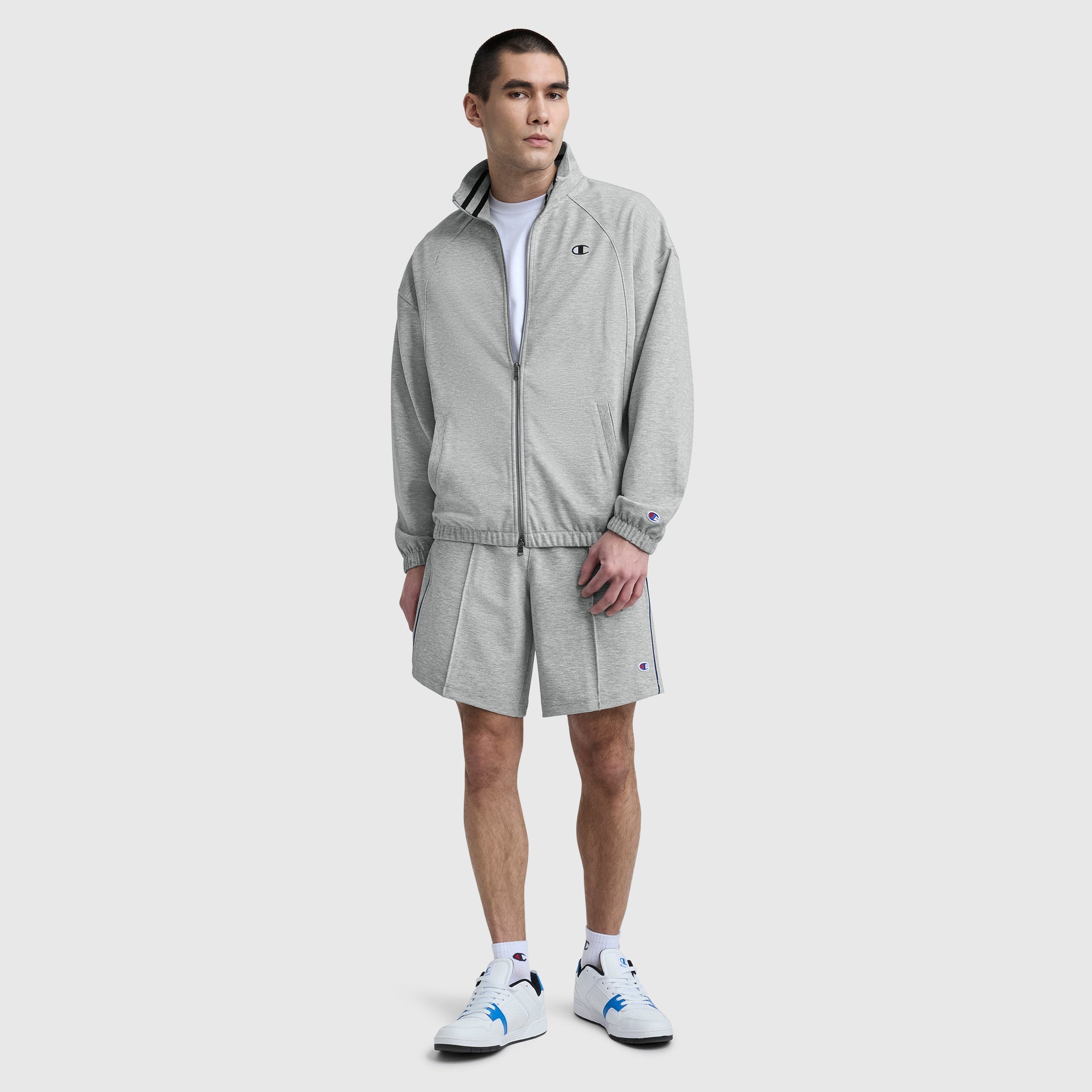 Champion Gameday Full Zip Mock Neck - Oxford Grey Heather
