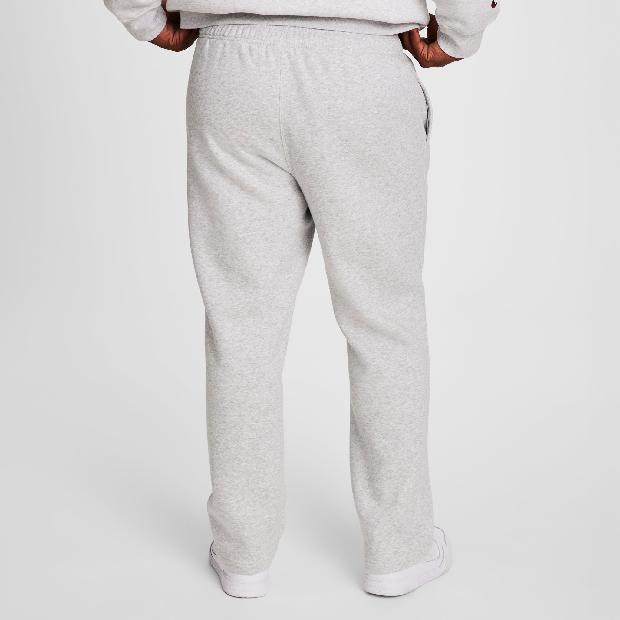 Champion Powerblend Sweatpants, Open Hem - Big & Tall - Platinum Silver Heather