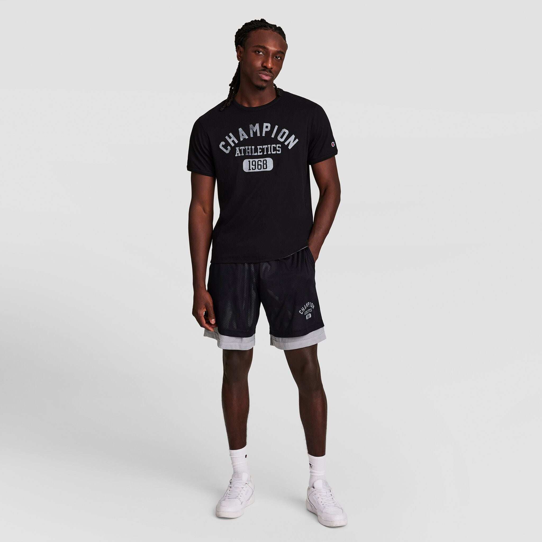 Champion 9" Gridiron Double Layer Short - Black