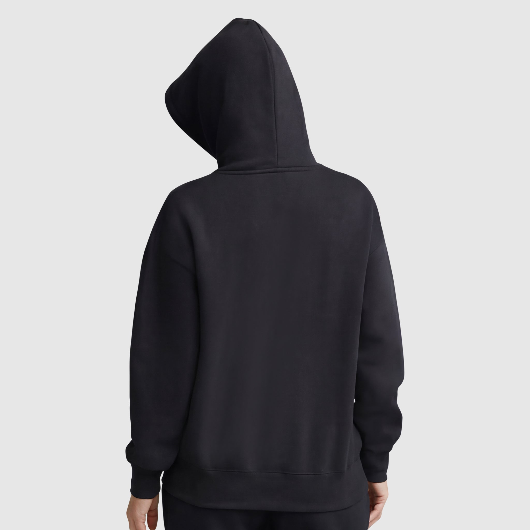 Champion Powerblend Hoodie, Relaxed, Full Embroidered Script Logo - Black