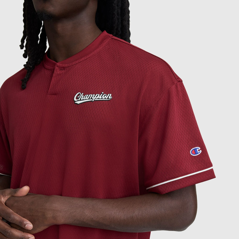 Champion Modern Retro Coaches Henley - Pomegranate