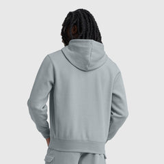 Champion Powerblend Hoodie, Tonal Script Logo - Quarry