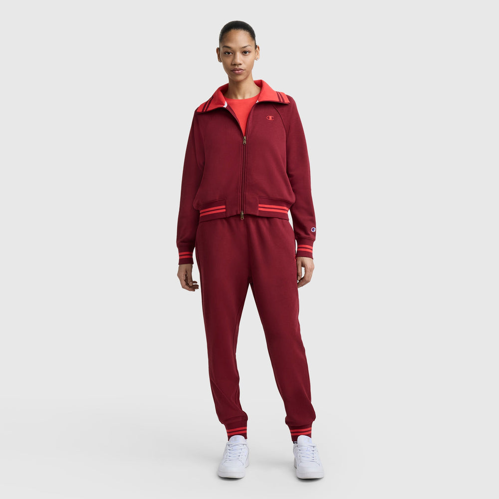 Champion Pitcher Full-Zip Mockneck Top - Pomegranate