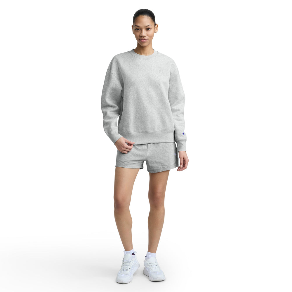 Champion Powerblend Crewneck Sweatshirt, Small "C" - Oxford Grey Heather