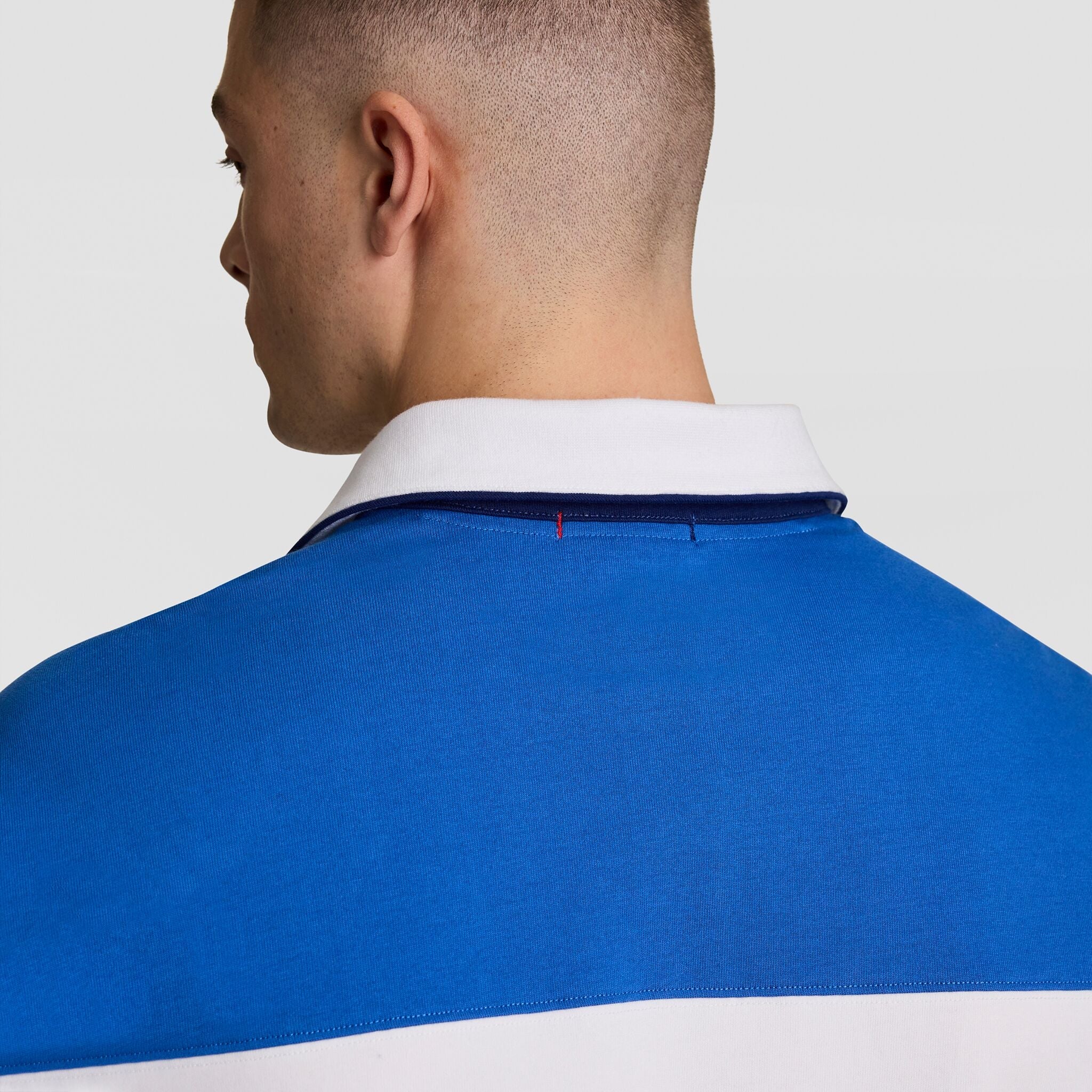 Champion Gridiron Blocked Long Sleeve Rugby, Script Logo - Nebulas Blue