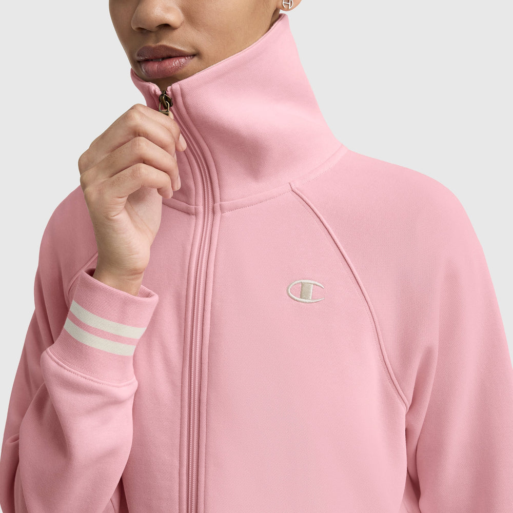 Champion Pitcher Full-Zip Mockneck Top - Rose Shadow
