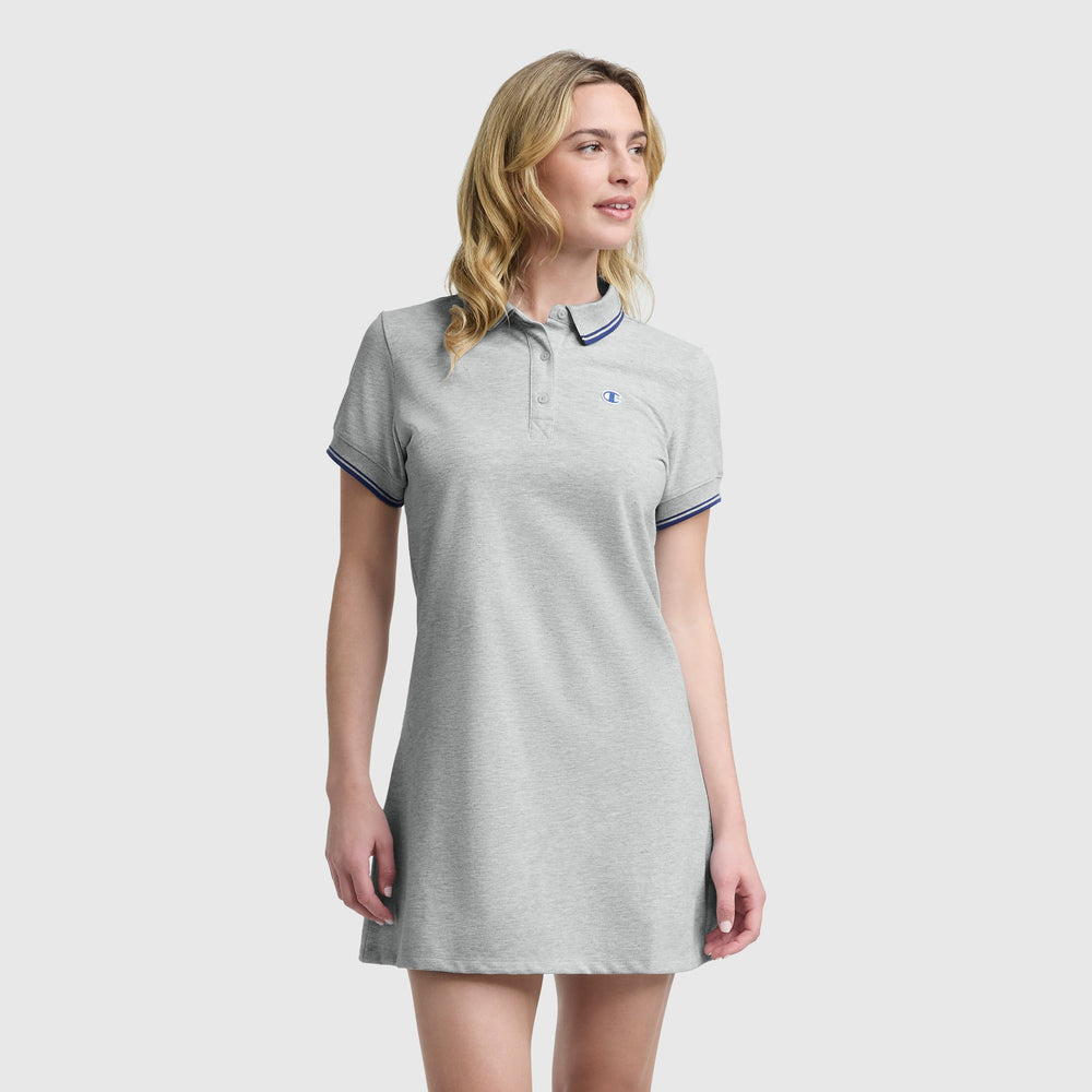 Champion Off The Court Polo Dress - Oxford Grey Heather