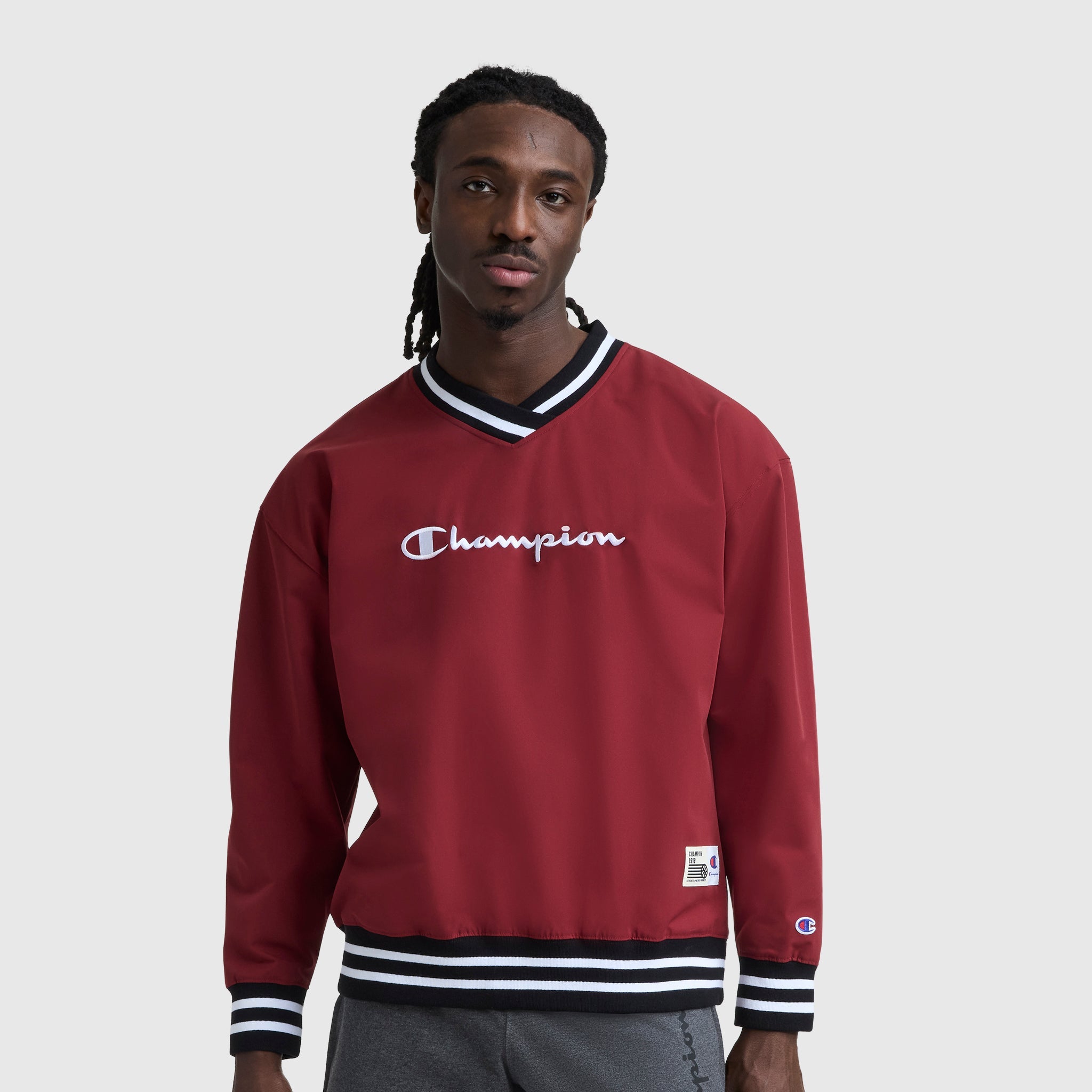 Champion Gridiron V-Neck Pullover - Pomegranate