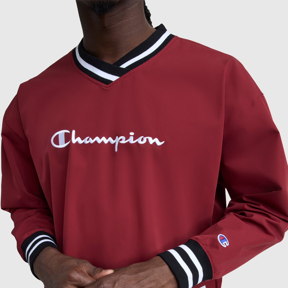 Champion Gridiron V-Neck Pullover - Pomegranate