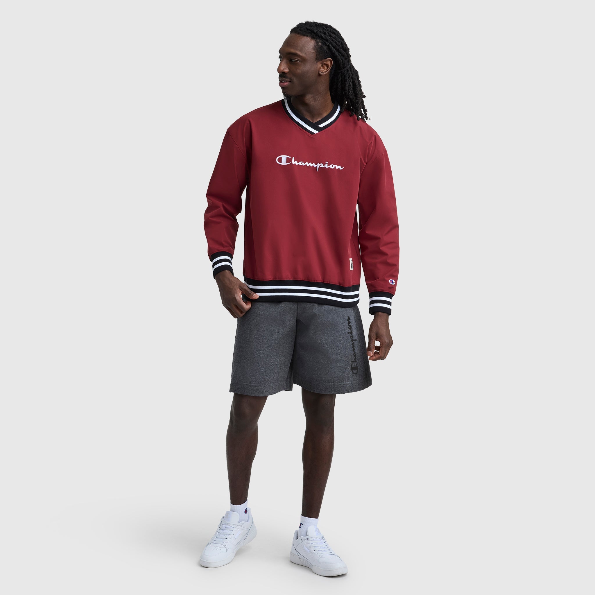Champion Gridiron V-Neck Pullover - Pomegranate