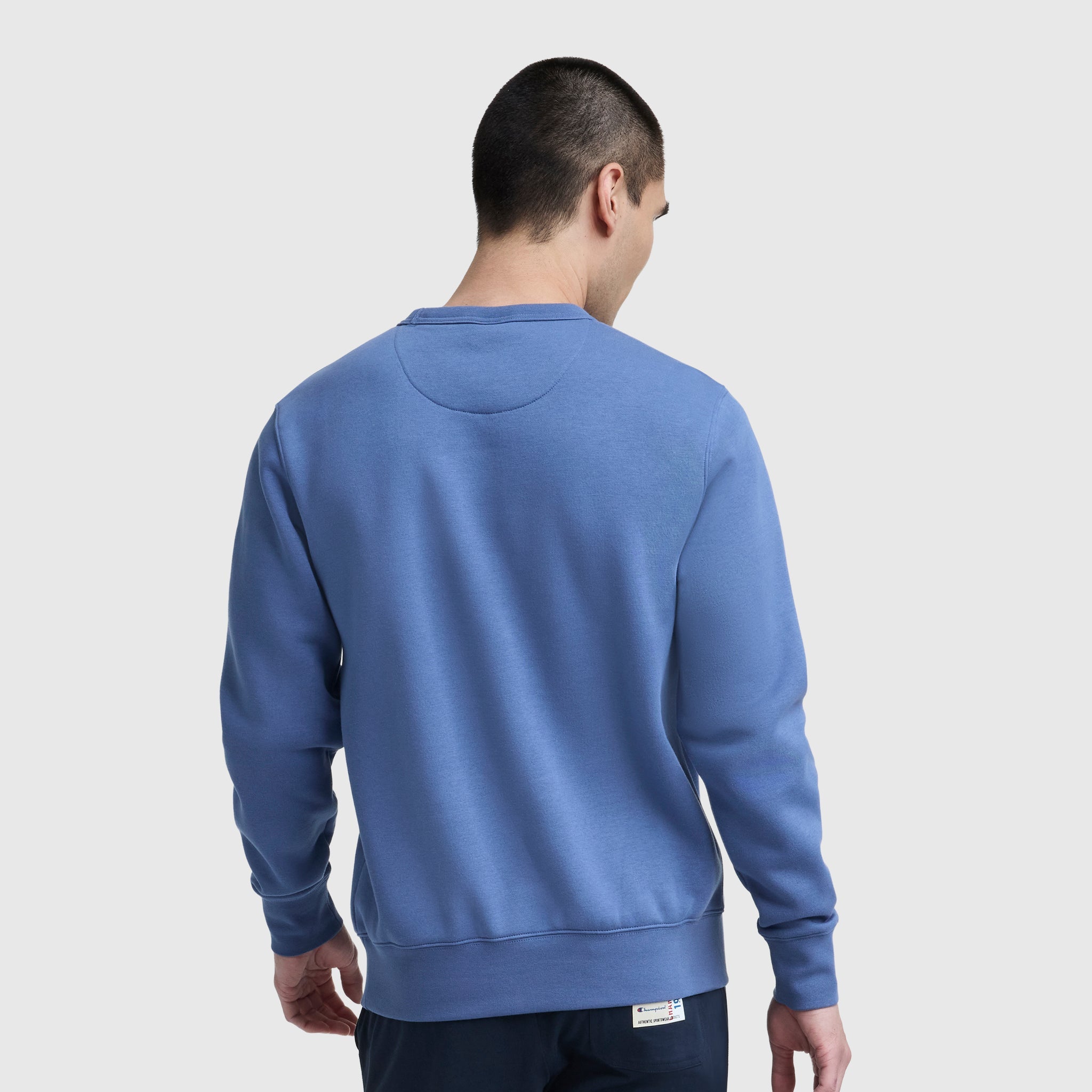 Champion Powerblend Crewneck Sweatshirt, Script Logo - Coastal Fjord