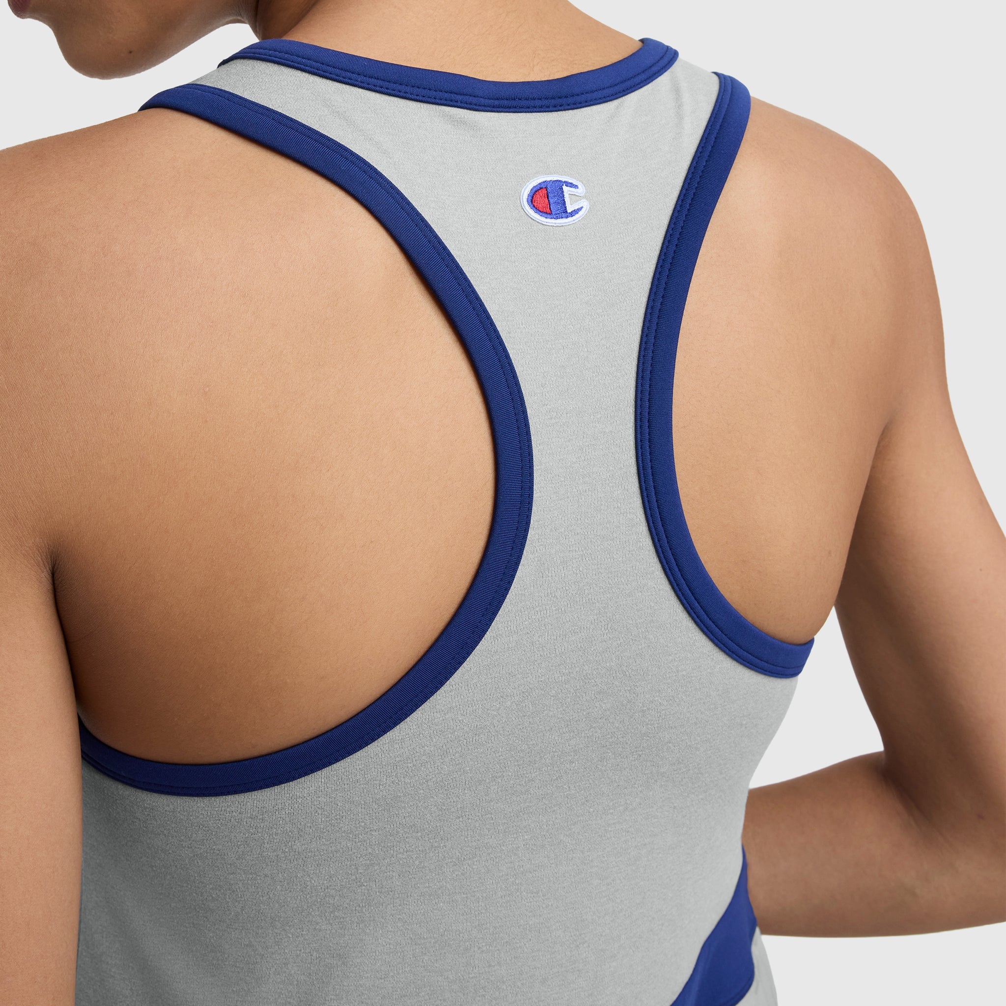 Champion Match Point Tennis Dress, Embroidered Script Logo - Oxford Grey Heather