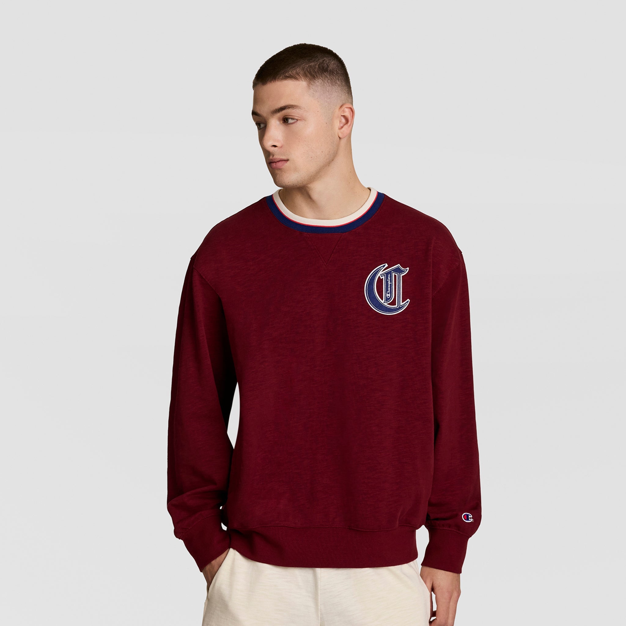 Champion Modern Retro Washed Crew Sweatshirt - Pomegranate