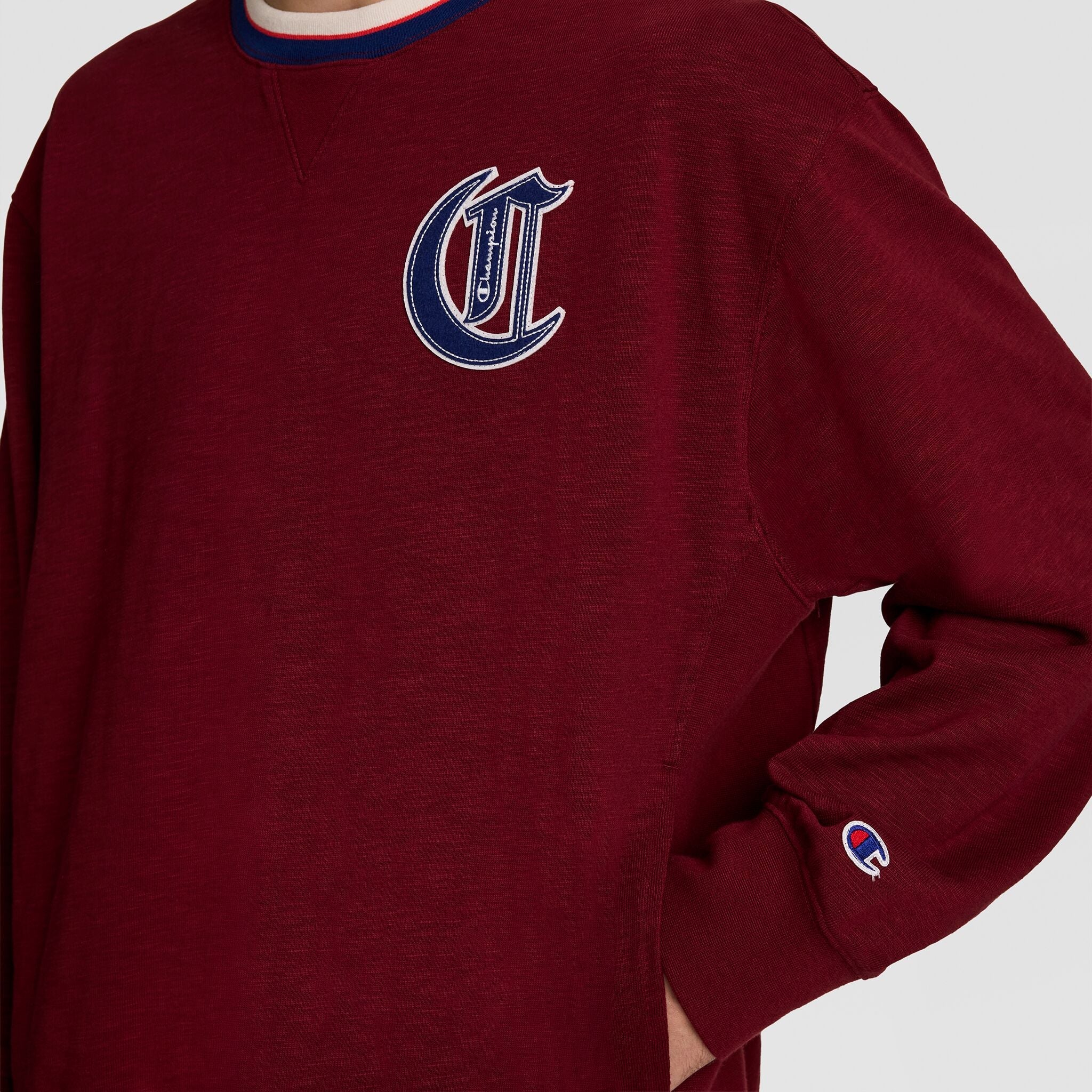 Champion Modern Retro Washed Crew Sweatshirt - Pomegranate