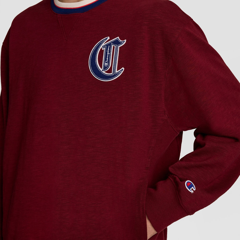 Champion Modern Retro Washed Crew Sweatshirt - Pomegranate