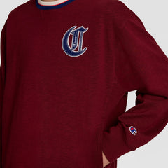 Champion Modern Retro Washed Crew Sweatshirt - Pomegranate