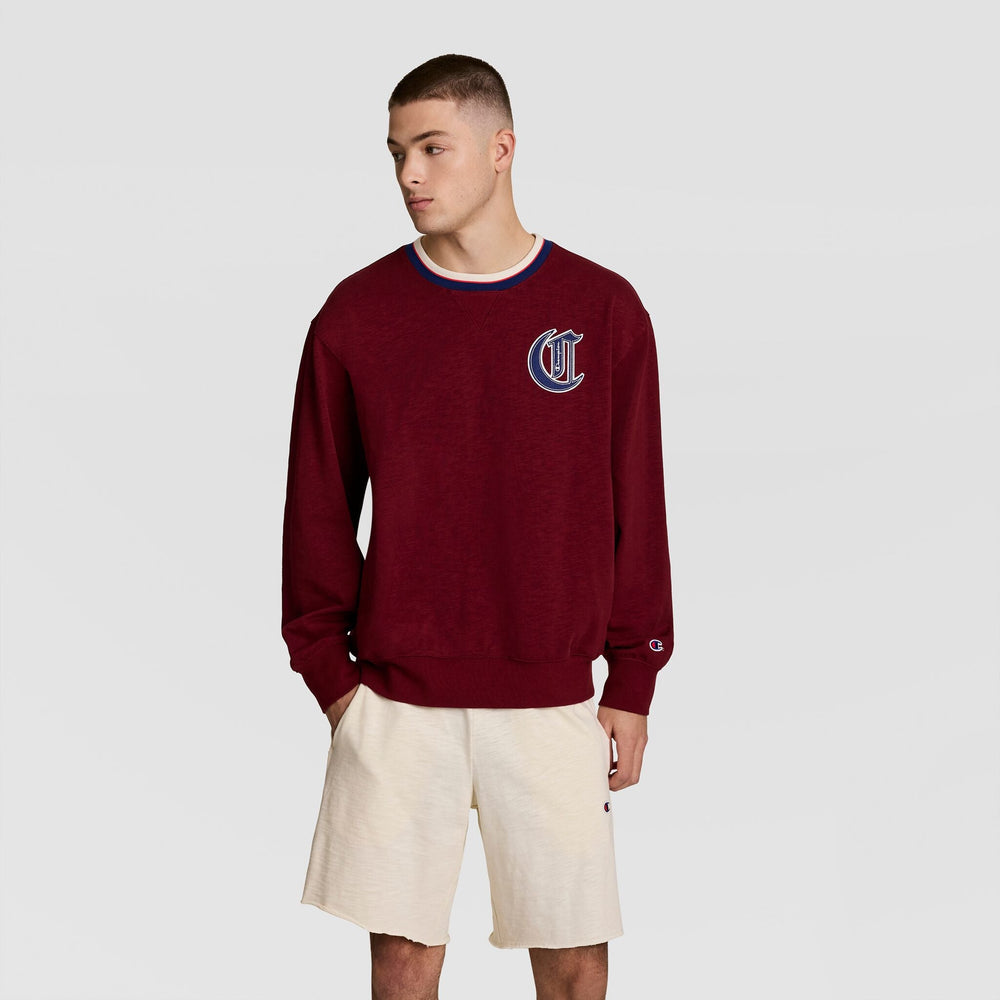 Champion Modern Retro Washed Crew Sweatshirt - Pomegranate