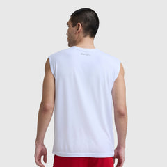 Champion Sport Crewneck Muscle Tee, Script Logo - Bright White
