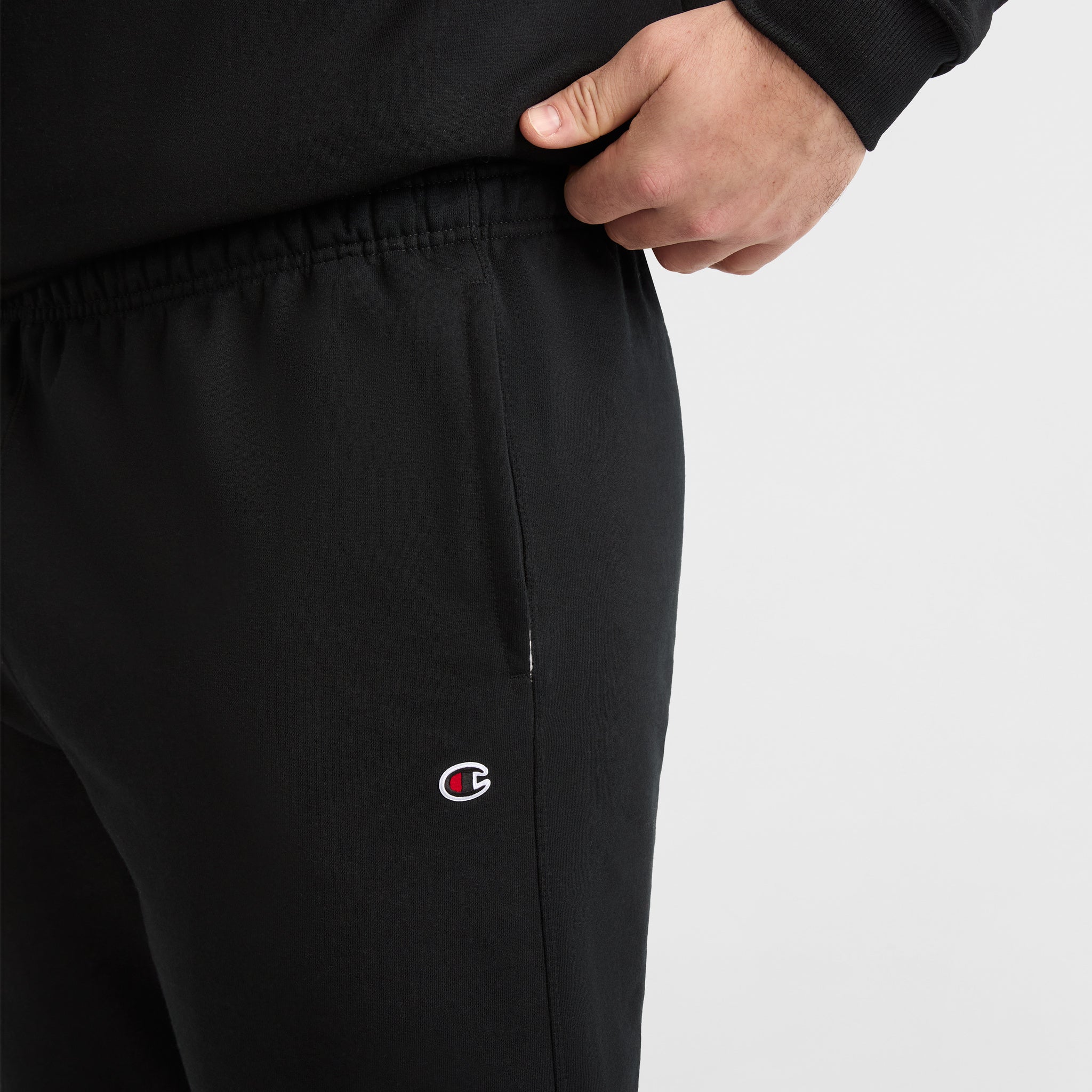Champion Powerblend Sweatpants, Cinched Hem - Big & Tall - Black