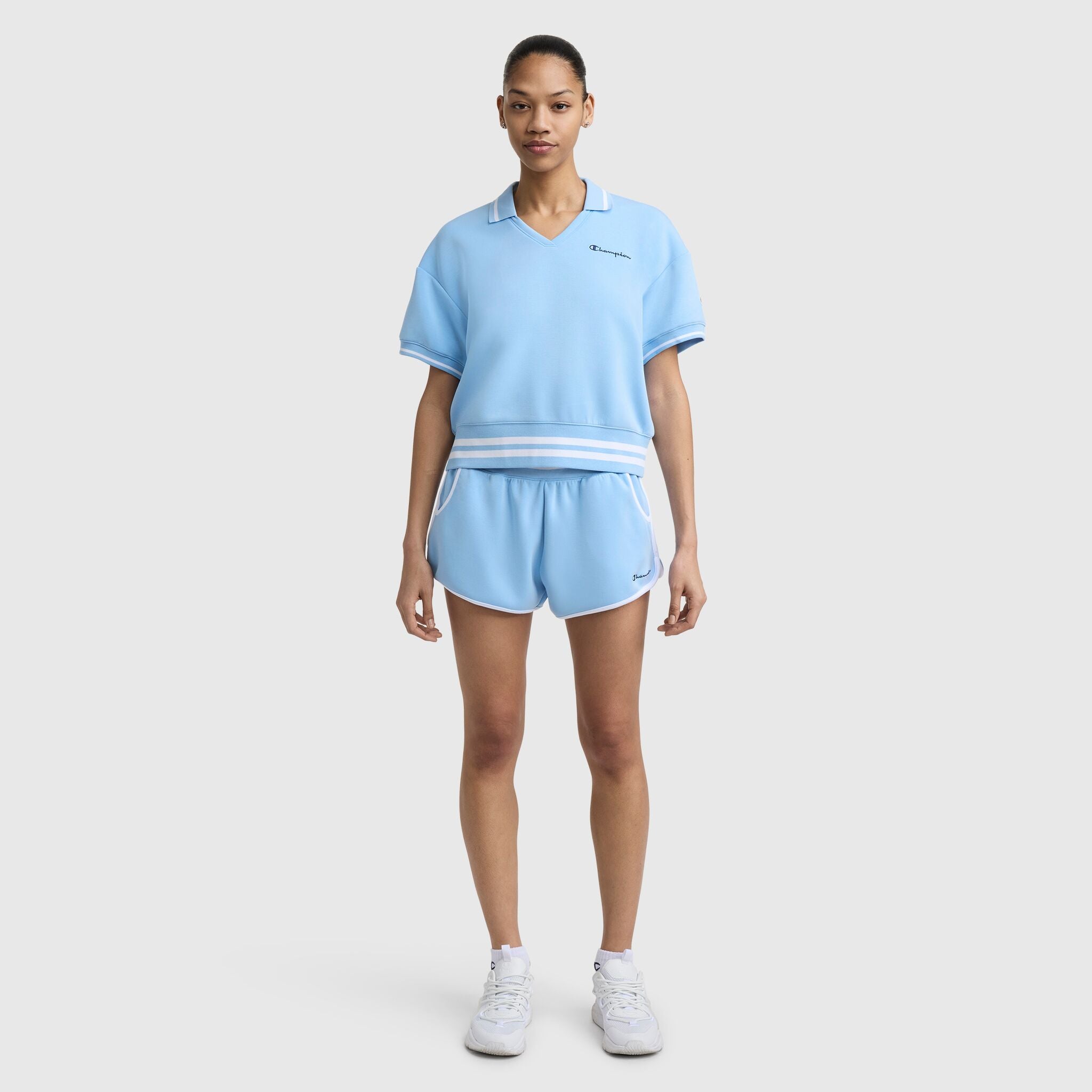 Champion 3" Tennis Court Short, Embroidered Script Logo - Placid Blue