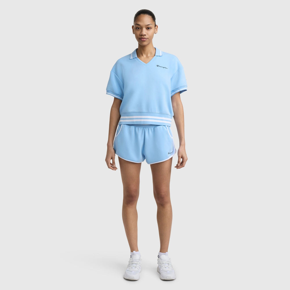 Champion 3" Tennis Court Short, Embroidered Script Logo - Placid Blue