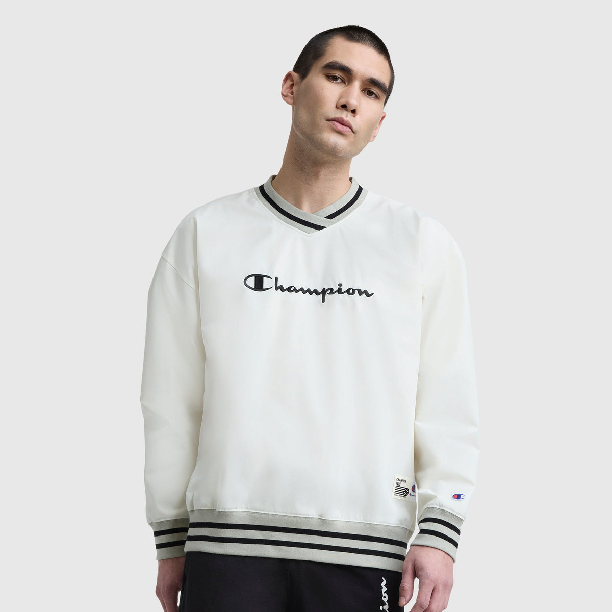 Champion Gridiron V-Neck Pullover - Unbleached Cotton