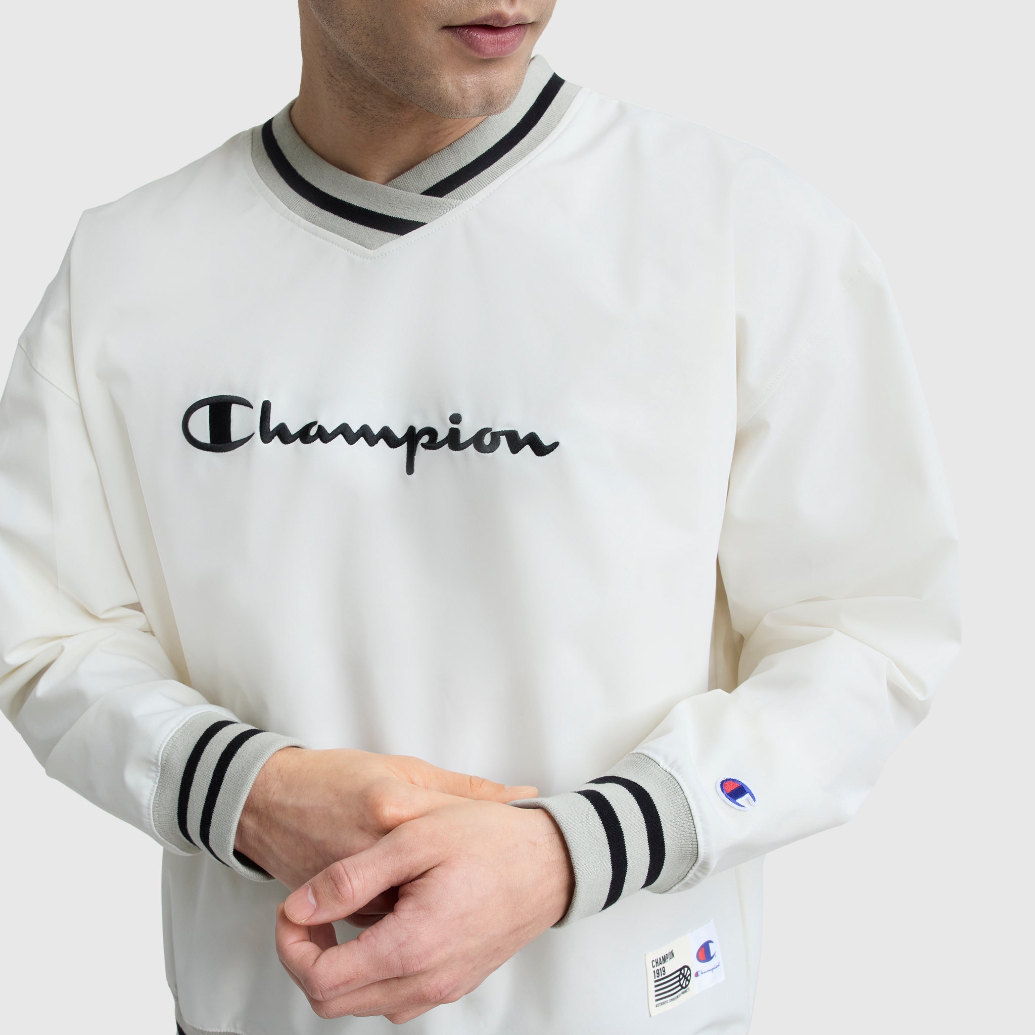 Champion Gridiron V-Neck Pullover - Unbleached Cotton