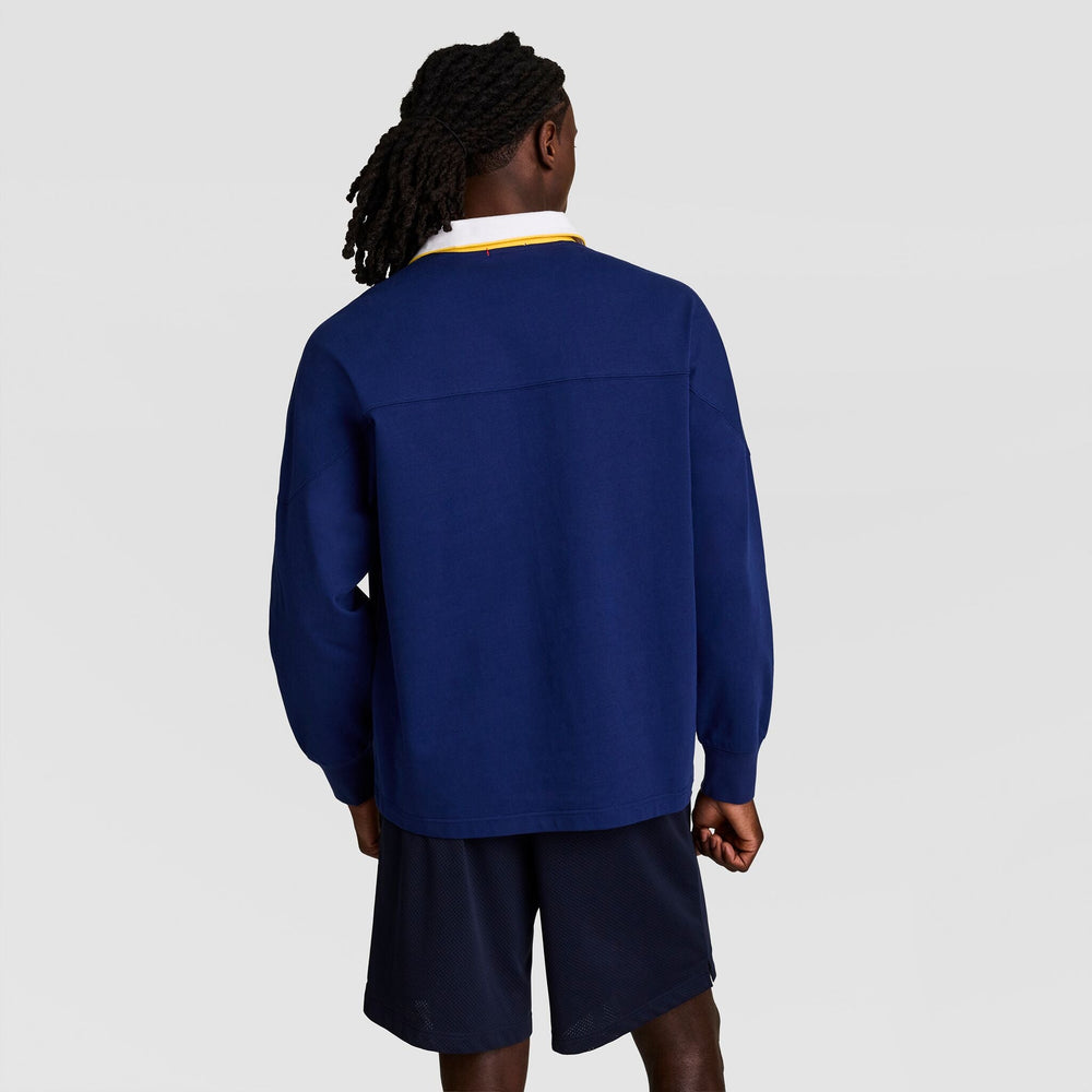 Champion Gridiron Long Sleeve Rugby, Script Logo - Blue Depth