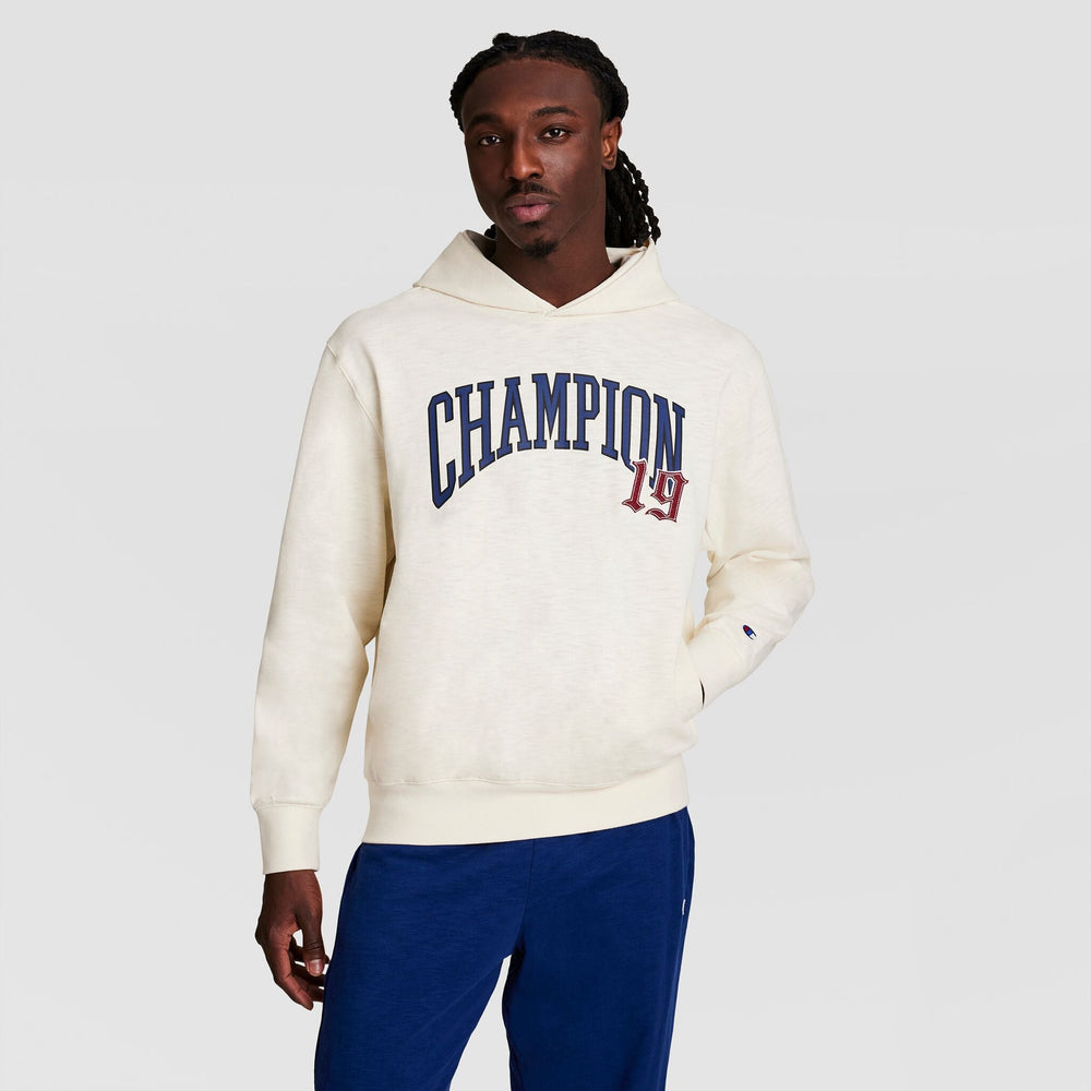 Champion Modern Retro Washed Hoodie - Unbleached Cotton